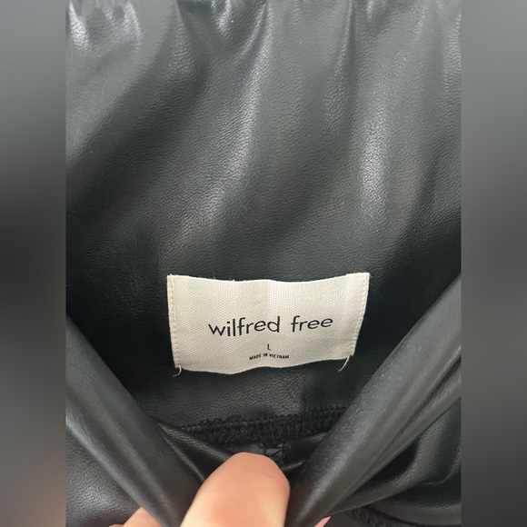 Aritzia Wilfred Free Daria Pant Vegan Leather Leggings Large - Picture 3 of 6